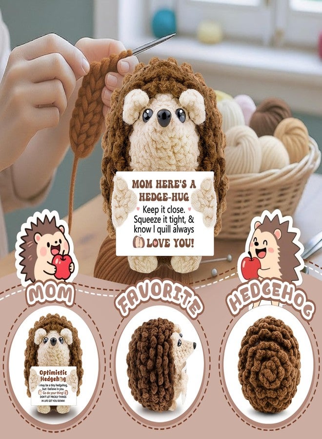AICHPVOY Mom Birthday Gifts from Daughter/Son Handmade Positive Crochet Hedgehog Mom Birthday Gifts Mom's for Women Positive Crochet Animals for New Gift for Mothers - Image 5